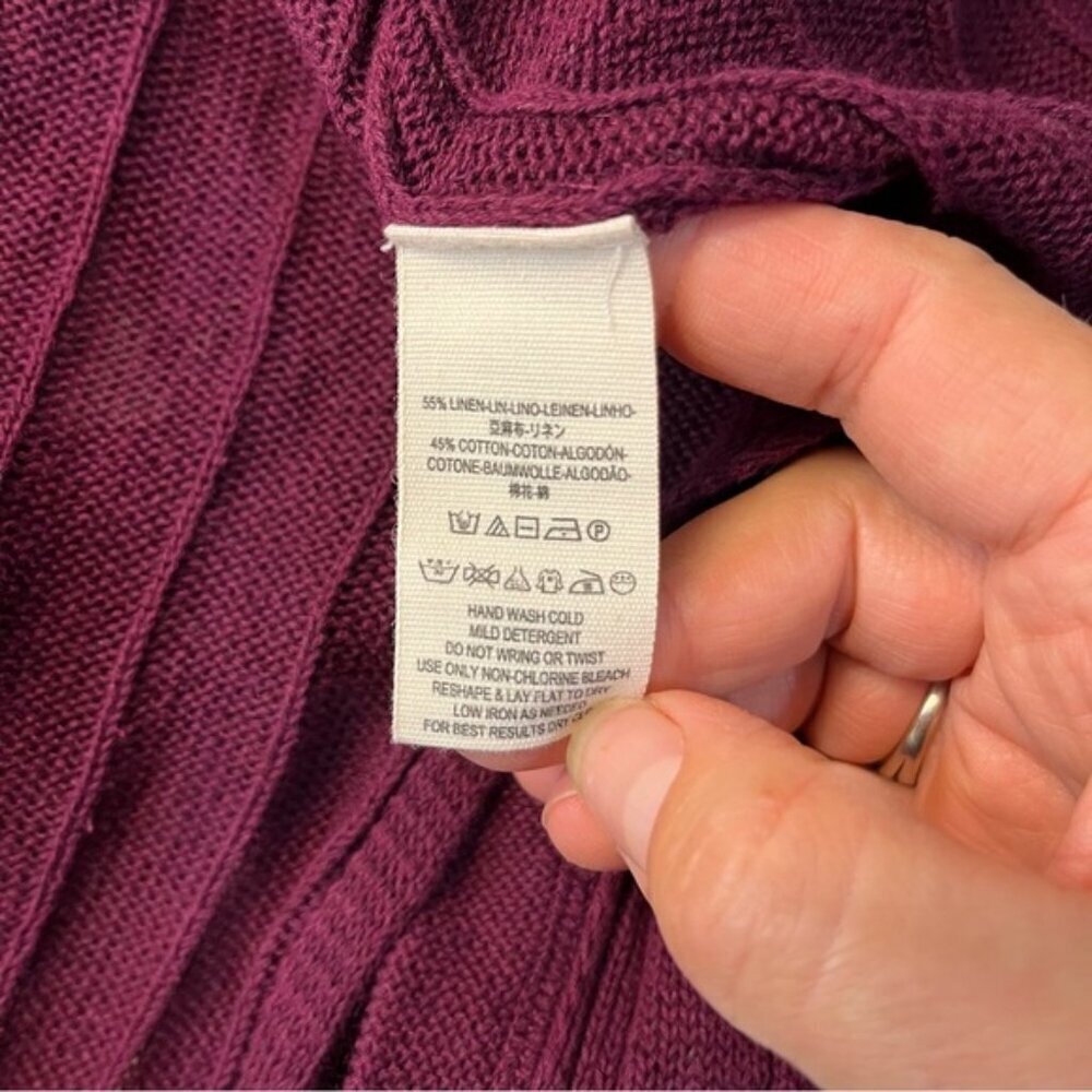 Free People Ribby Rib Open Front Cardigan Duster Linen Blend, size XS - Picture 11 of 13